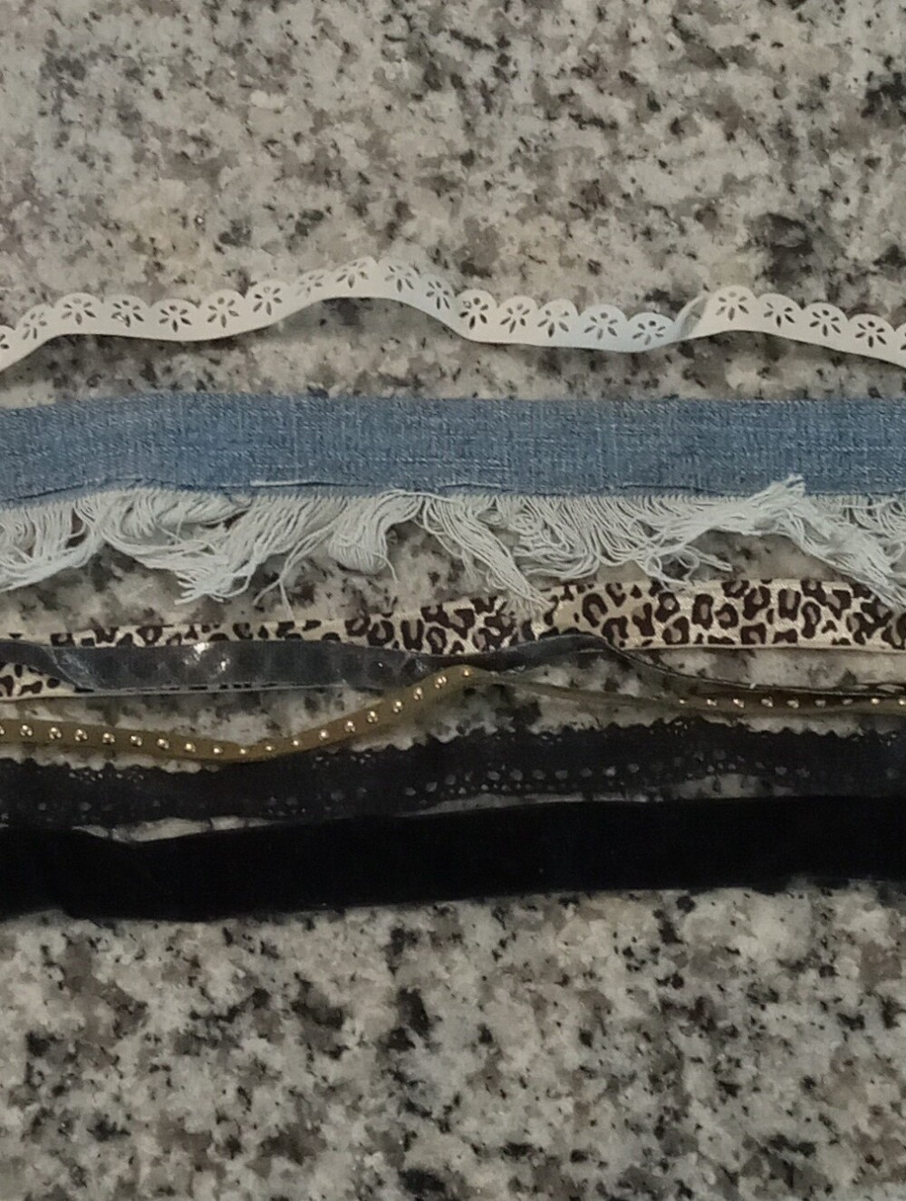 Women’s Multi-Style Choker Set - Black, Blue, White, Leopard Lot Of 7